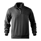 Cable Knit Quarter Zip Wool Sweater