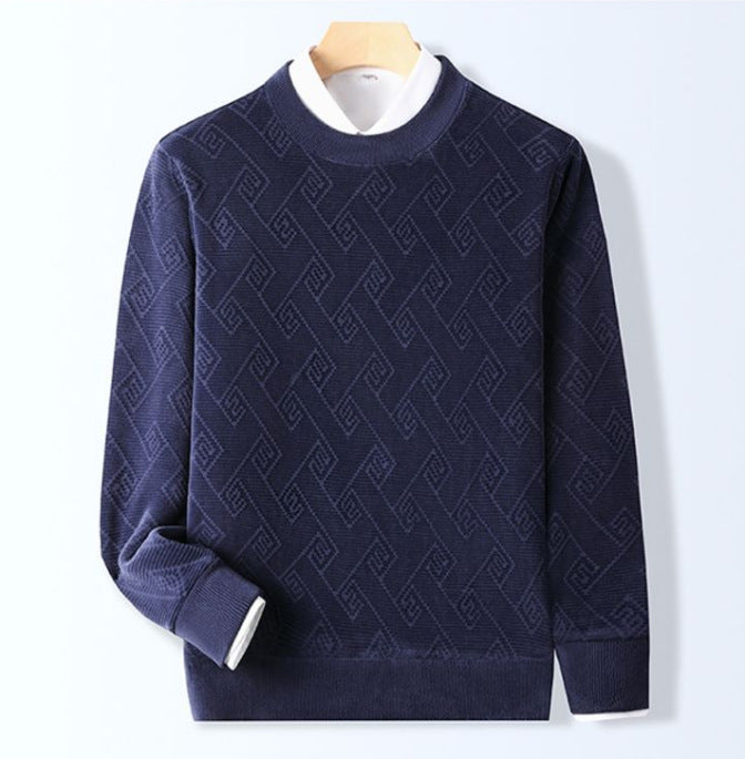 Subtle Textured Knit Wool Sweater