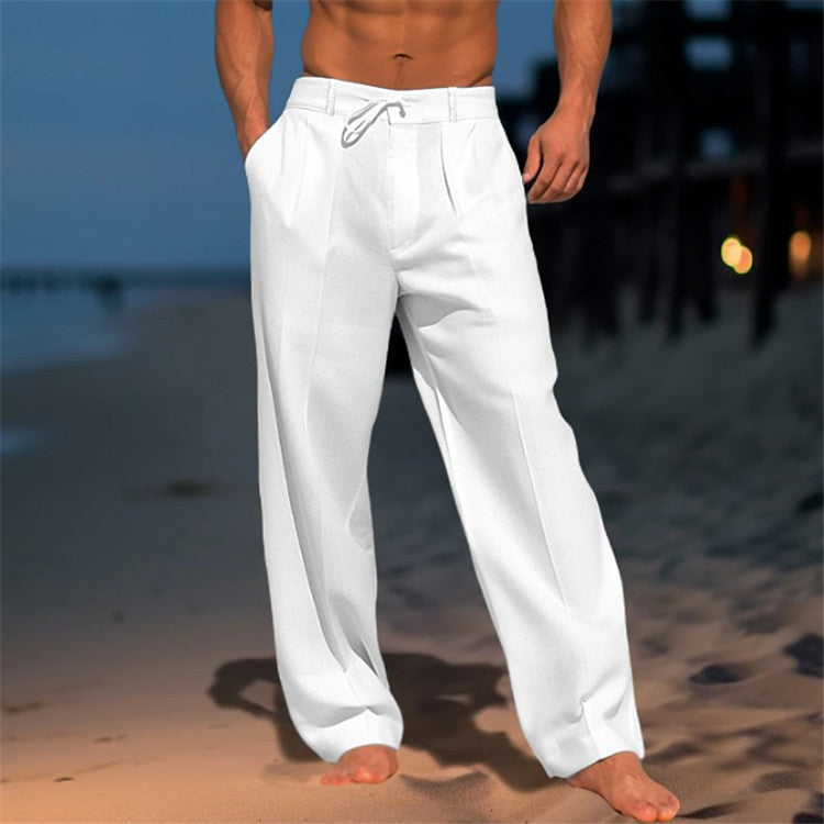 Linen Blend Beach Trousers