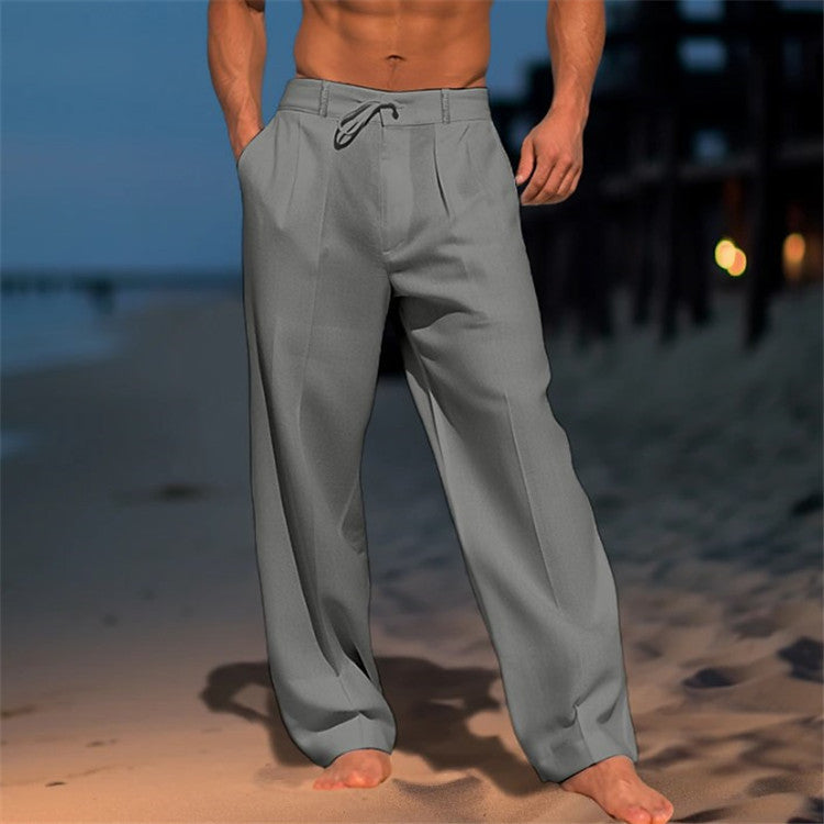 Linen Blend Beach Trousers