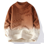 Frayed Edge Ombre Knit Sweater