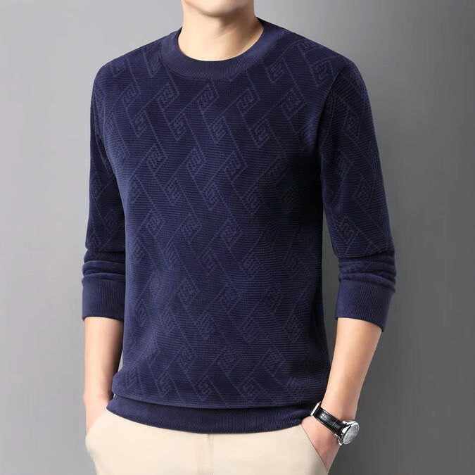 Subtle Textured Knit Wool Sweater