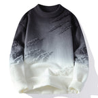 Frayed Edge Ombre Knit Sweater