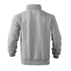 Cable Knit Quarter Zip Wool Sweater