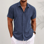 Short-Sleeve Cotton-Linen Shirt