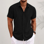 Short-Sleeve Cotton-Linen Shirt