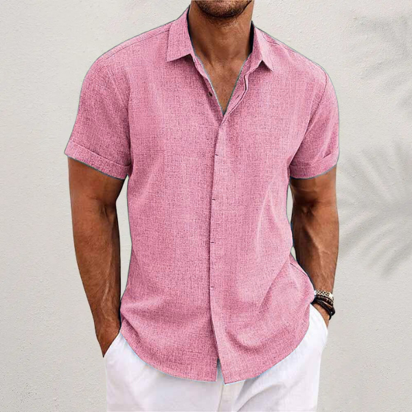 Short-Sleeve Cotton-Linen Shirt
