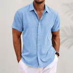 Short-Sleeve Cotton-Linen Shirt