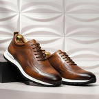 Cushioned Cowhide Comfort Sneakers