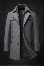Textured Collar Lined Winter Coat