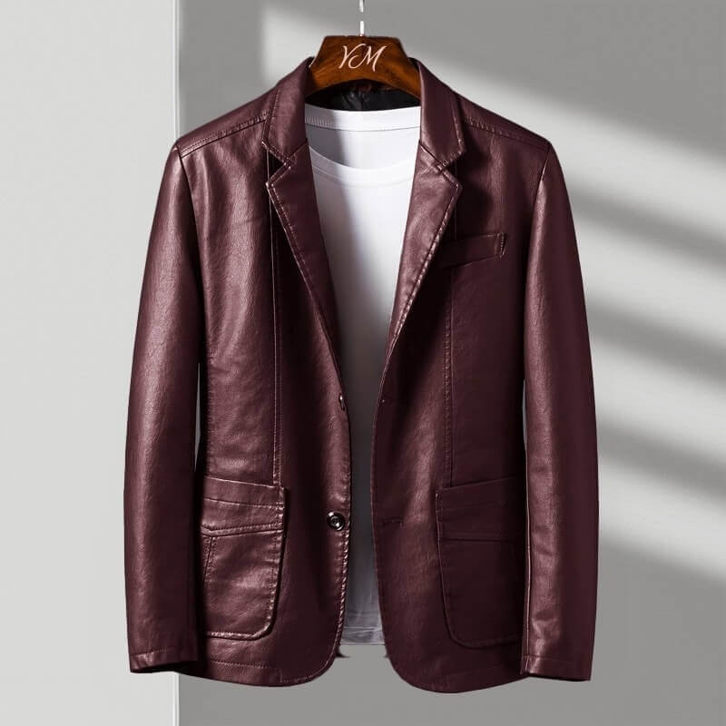 Tailored Italian Faux Leather Biker