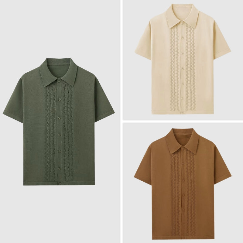 Fine-Knit Short-Sleeve Shirt