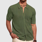 Fine-Knit Short-Sleeve Shirt