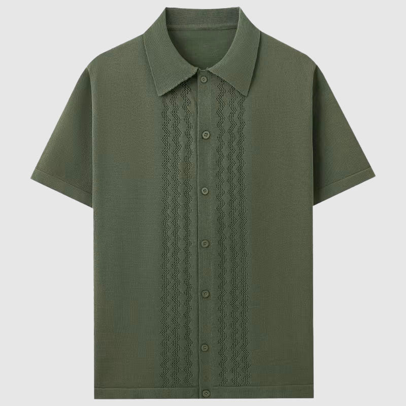 Fine-Knit Short-Sleeve Shirt