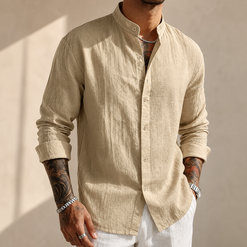 Dry-Weave Linen Button-Up Shirt