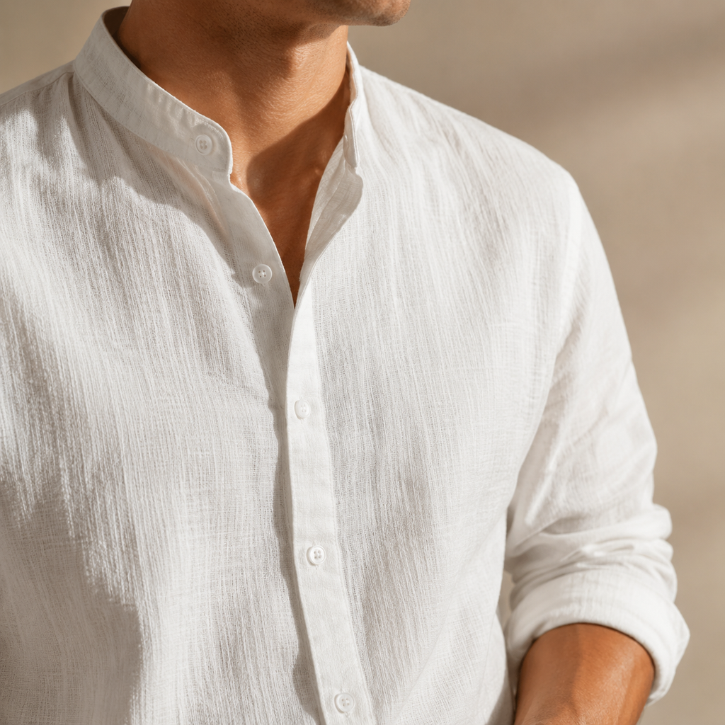 Dry-Weave Linen Button-Up Shirt