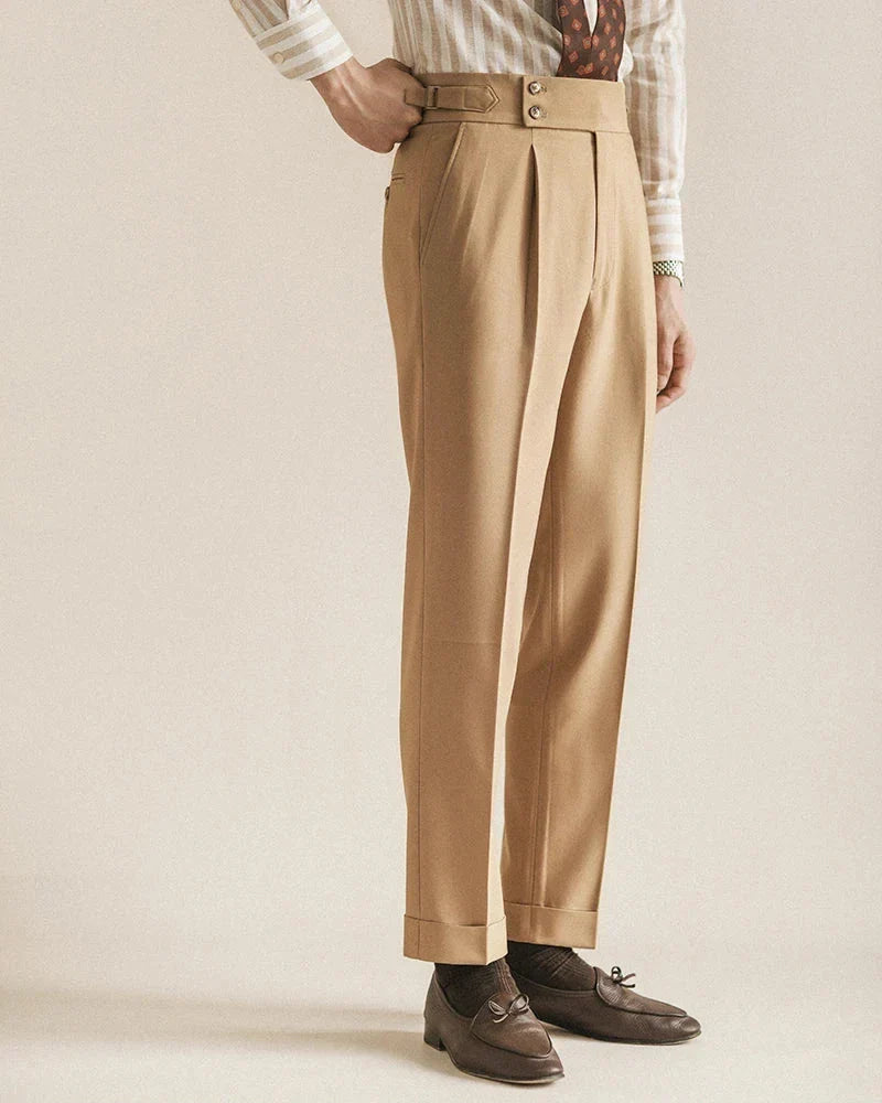 Pleated High Waist Dress Trousers
