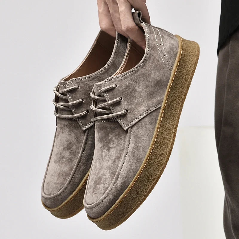 Cow Suede Cushioned Low Sneakers