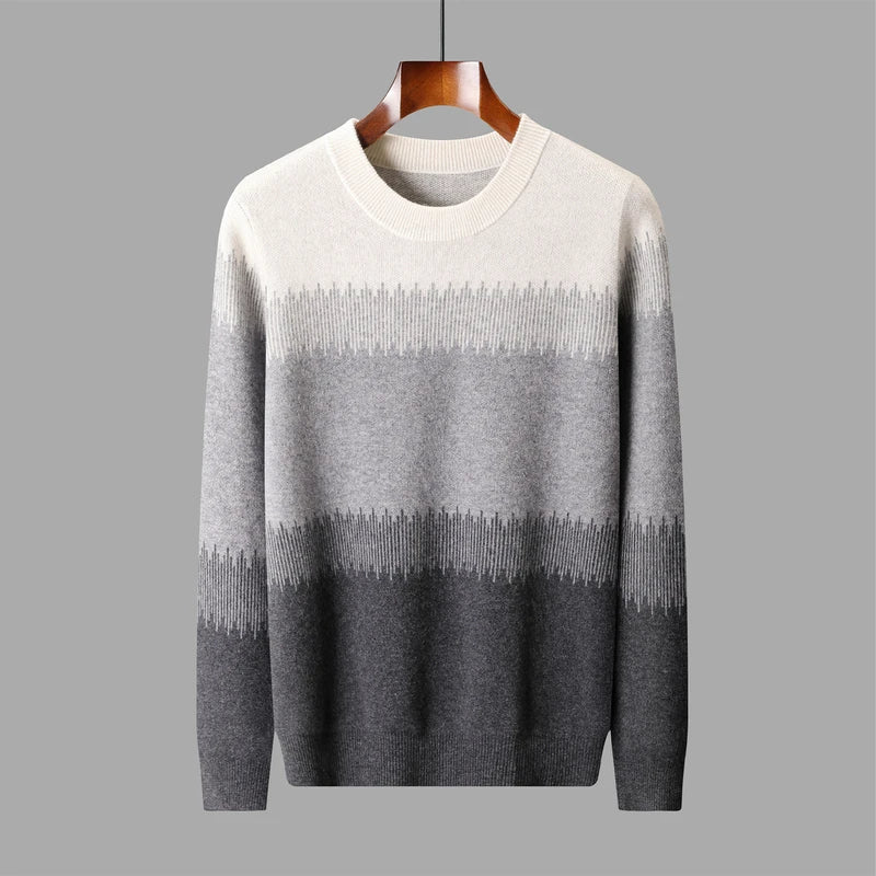 Tonal Gradient Merino Wool Sweater