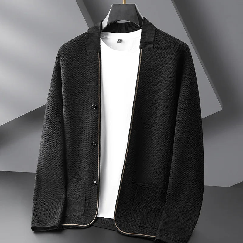 Patch Pocket Minimalist Wool Cardigan
