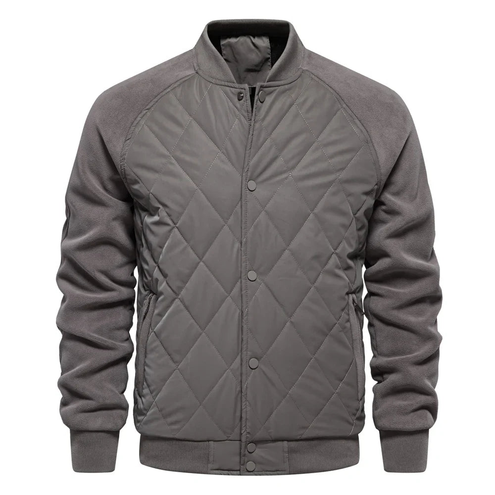 Wool Blend Button-Up Fleece Bomber