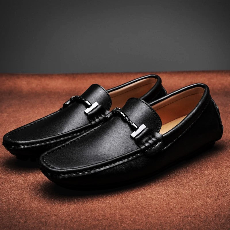 Real Leather Slip-On Moccasins