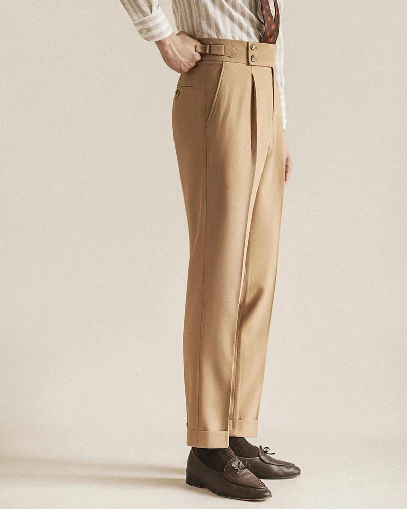 Pleated High Waist Dress Trousers