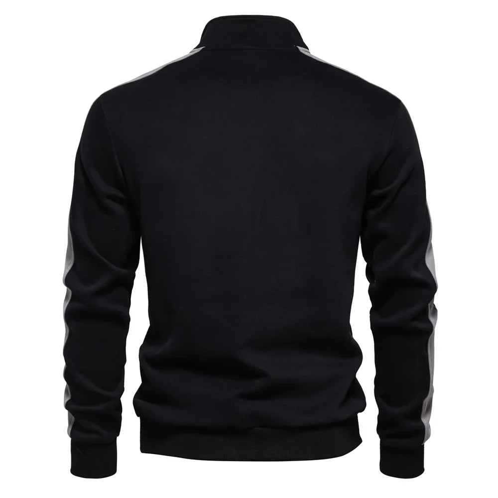 Side-Stripe Quarter Zip Sweatshirt