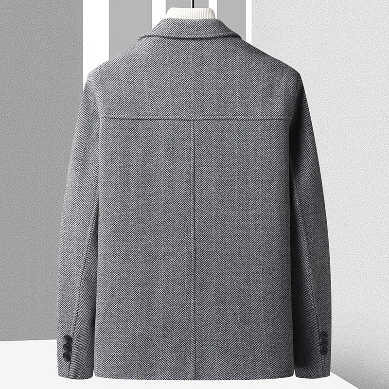 Textured Herringbone Wool Jacket