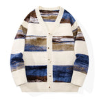 Earth And Blue Striped Knit Cardigan