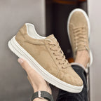 Camo-Print Handmade Leather Sneakers