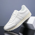 Retro Panel-Stitch Leather Sneakers