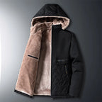 Quilted Fleece Lined Hooded Jacket