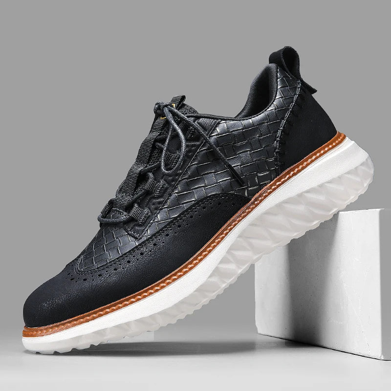 Oxford-Style Leather Sneakers