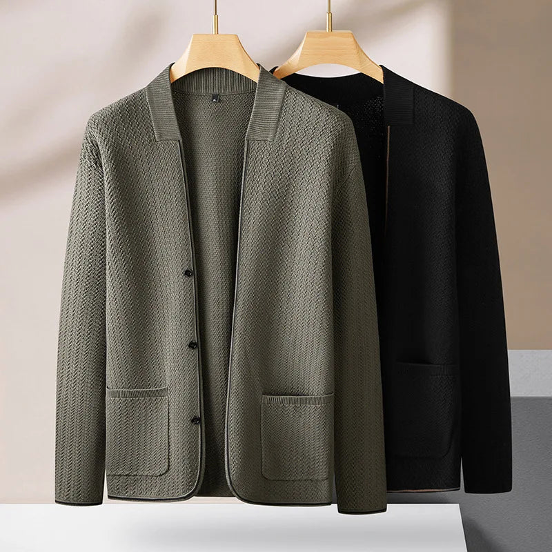 Patch Pocket Minimalist Wool Cardigan