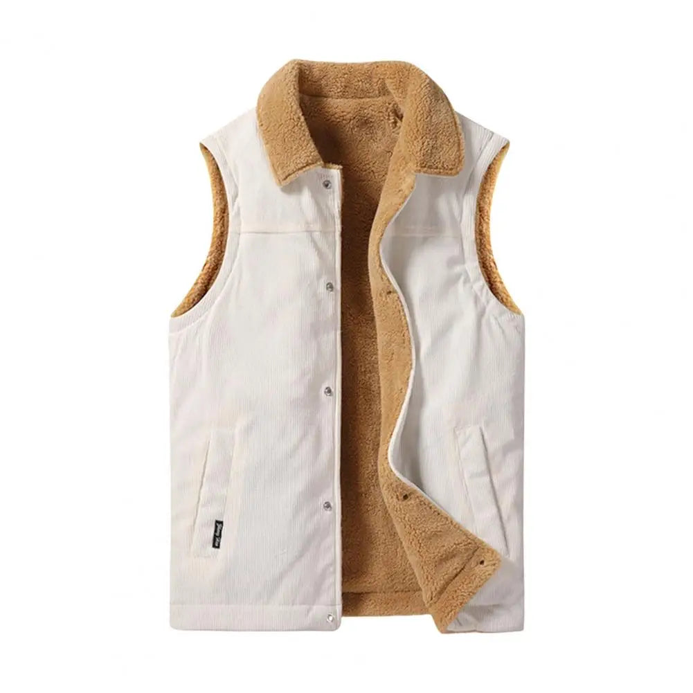 Fleece-Lined Button-Up Vest
