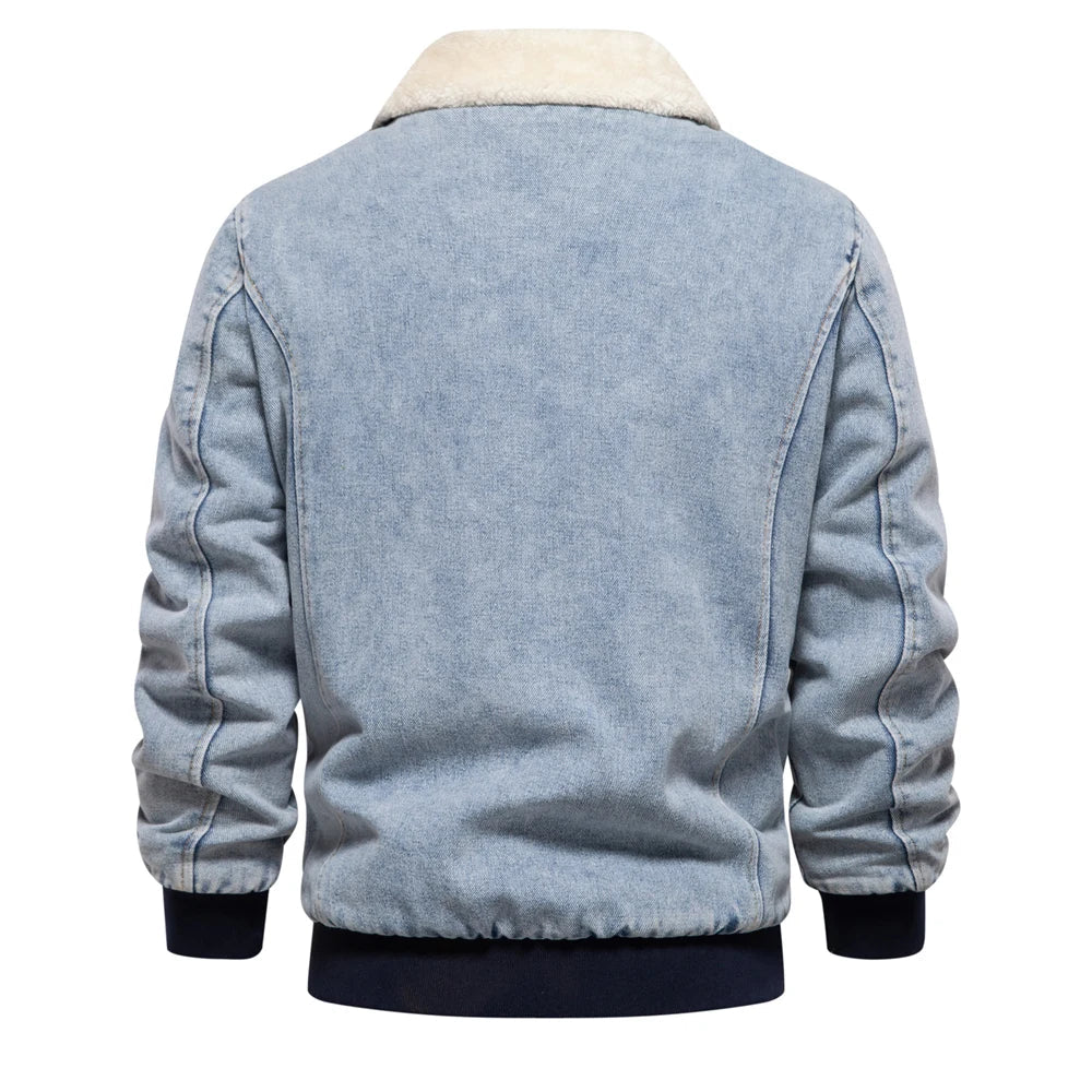 Fleece Lined Rugged Denim Jacket