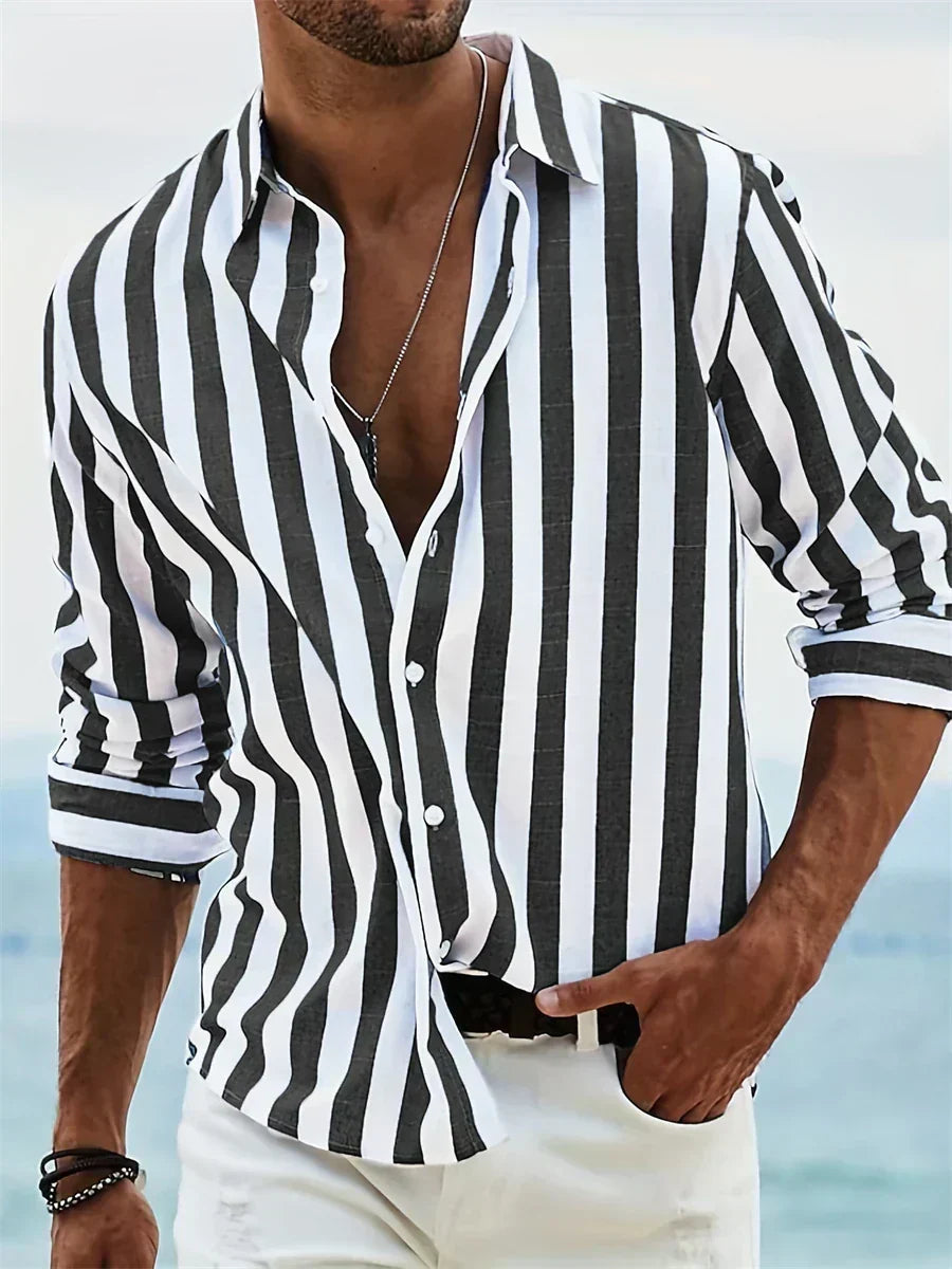 Striped Long Sleeve Summer Overshirt