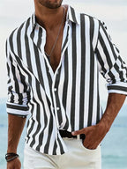 Striped Long Sleeve Summer Overshirt