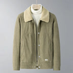 Plush Collar Corduroy Winter Coat