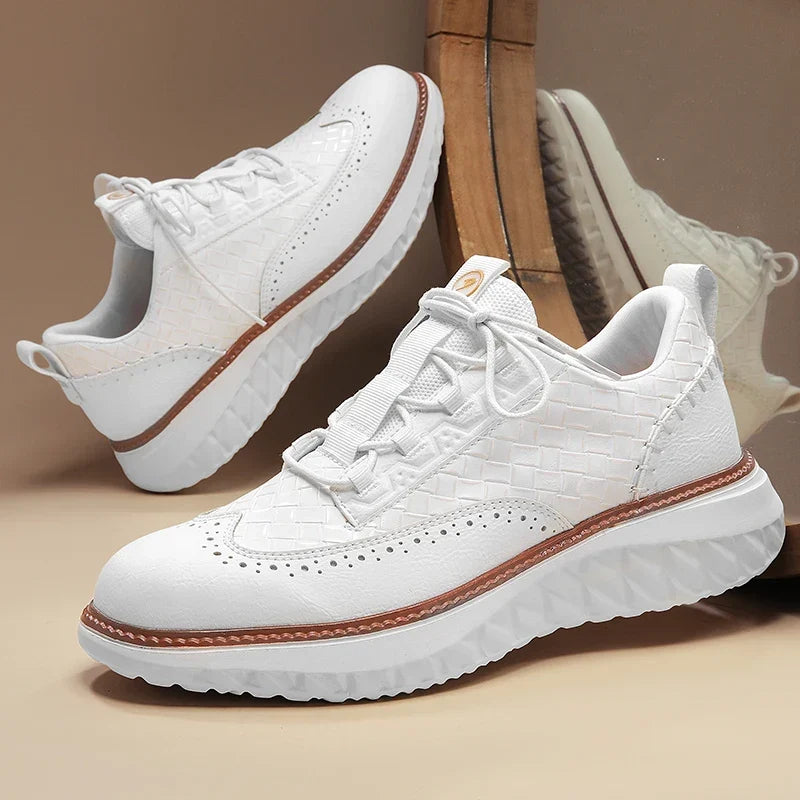Oxford-Style Leather Sneakers