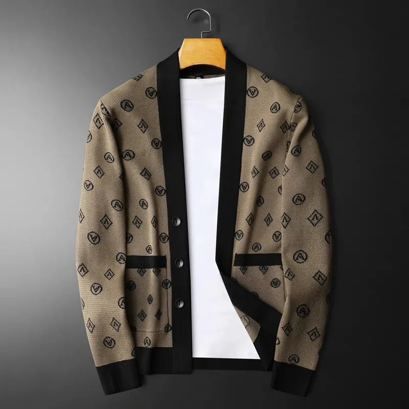 Patterned Ultra-Soft Wool Cardigan