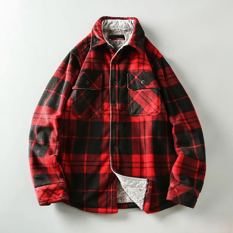 Plaid Sherpa-Lined Outdoor Jacket