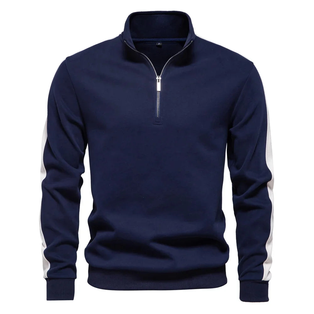 Side-Stripe Quarter Zip Sweatshirt