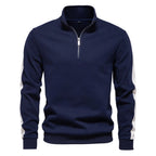 Side-Stripe Quarter Zip Sweatshirt