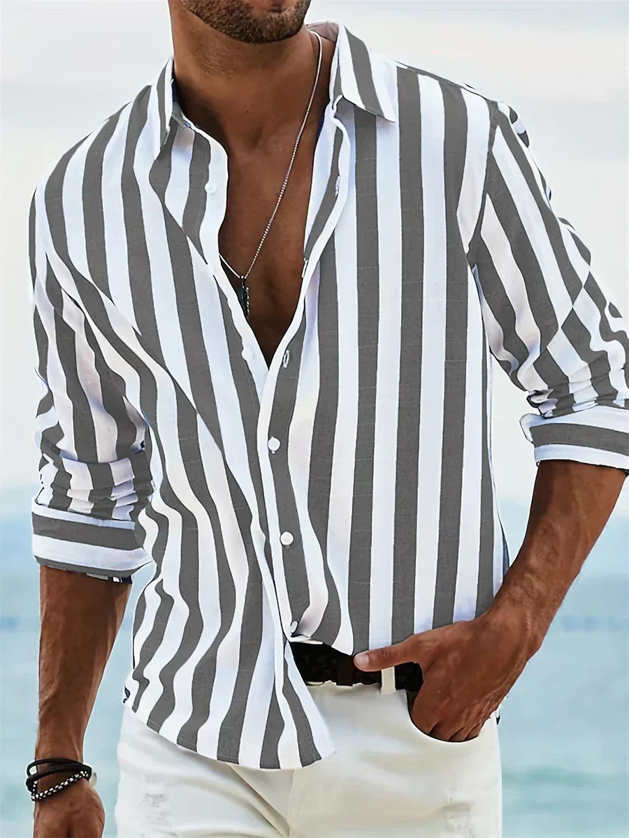 Striped Long Sleeve Summer Overshirt