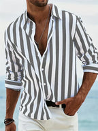 Striped Long Sleeve Summer Overshirt