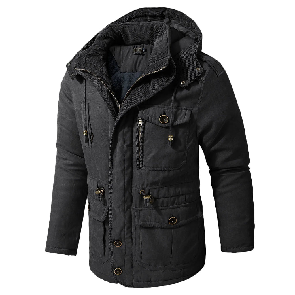Fleece-Lined Adjustable Hood Parka