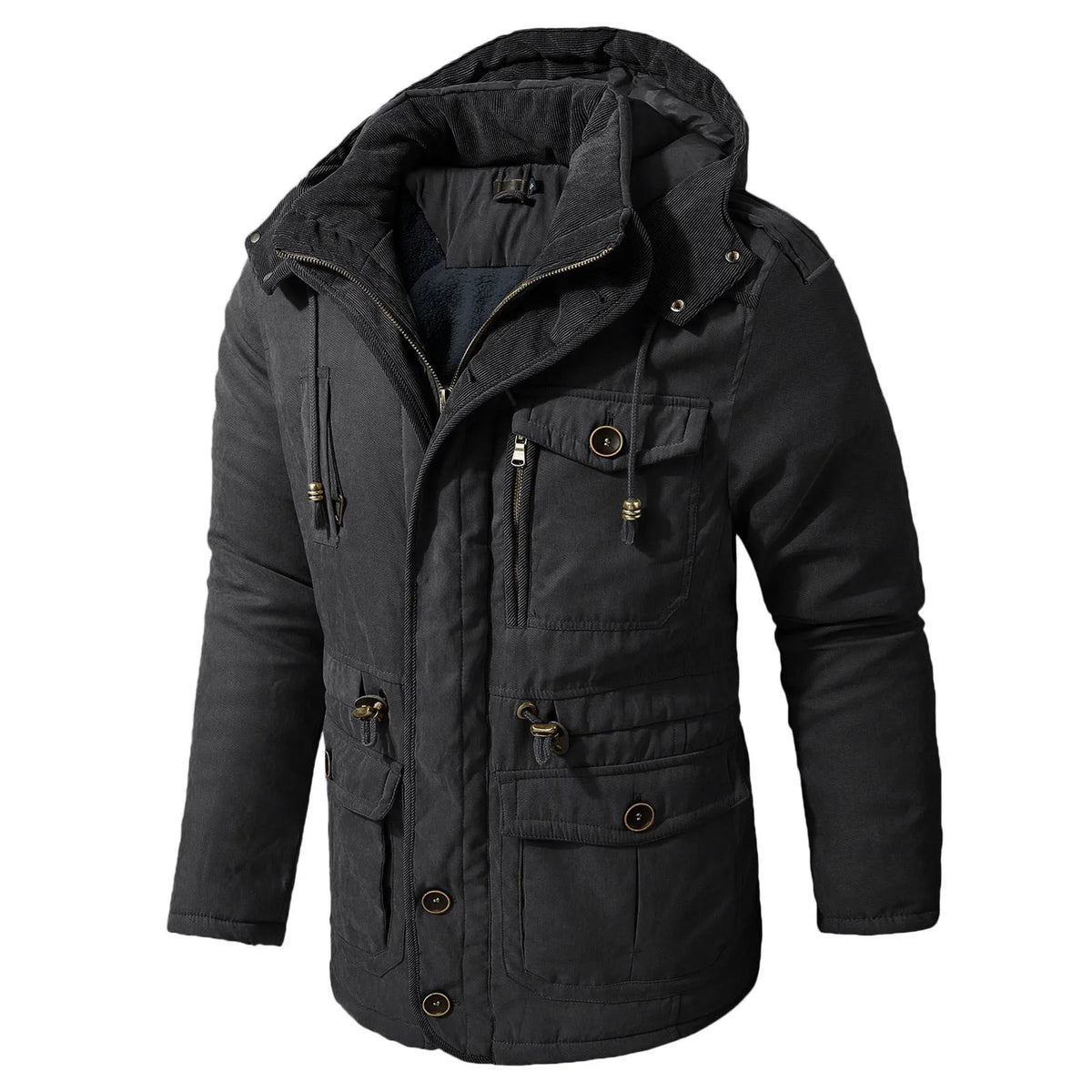 Fleece-Lined Adjustable Hood Parka