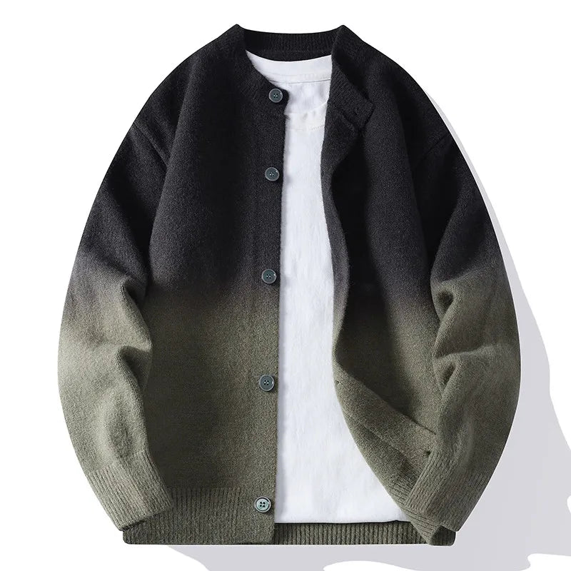 Ombre Fade Brushed Knit Cardigan